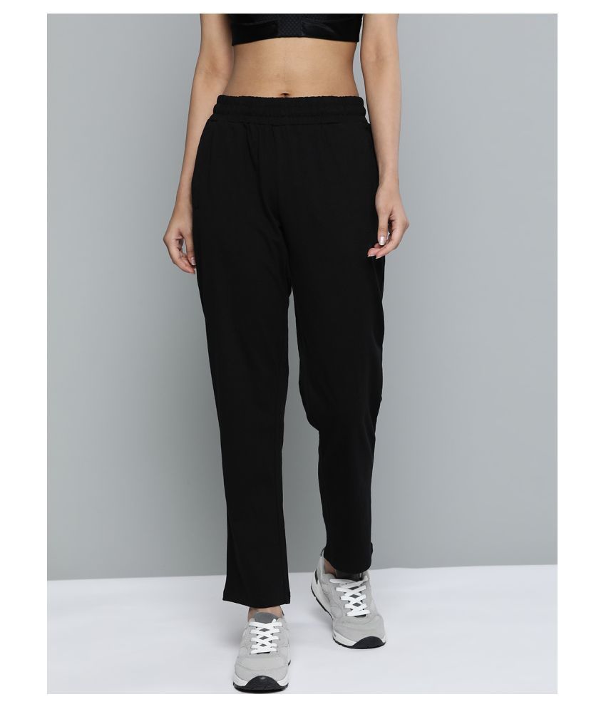     			Alcis Black Cotton Trackpants