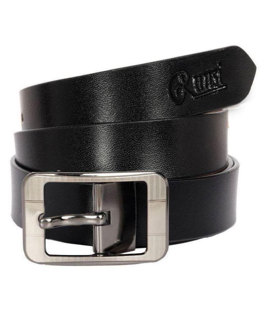     			Runsi Black Leather Casual Belt