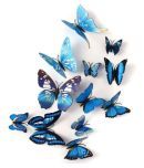 Idream Blue Butterfly Magnet Nature 3D Sticker ( 12 x 9 cms )