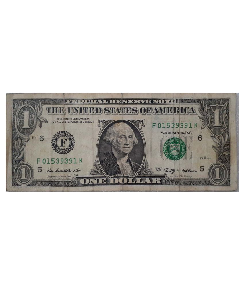     			The United States of America One Dollar Bill 2009