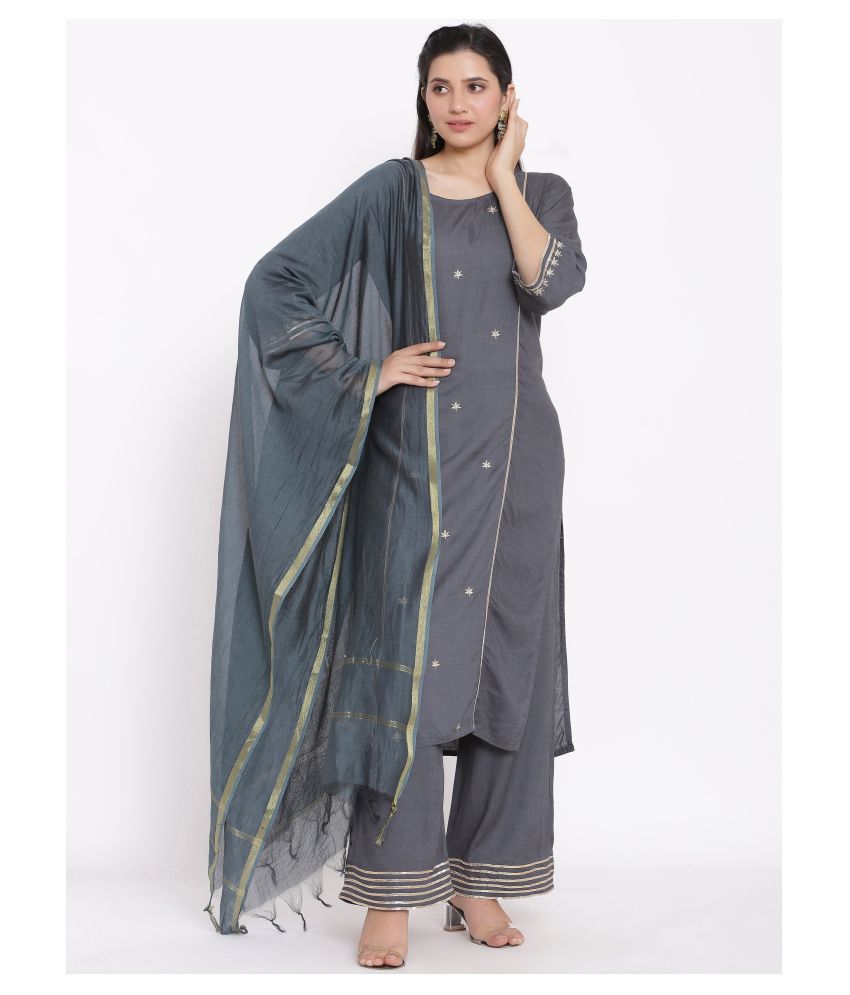     			FabbibaPrints Rayon Kurti With Palazzo - Stitched Suit