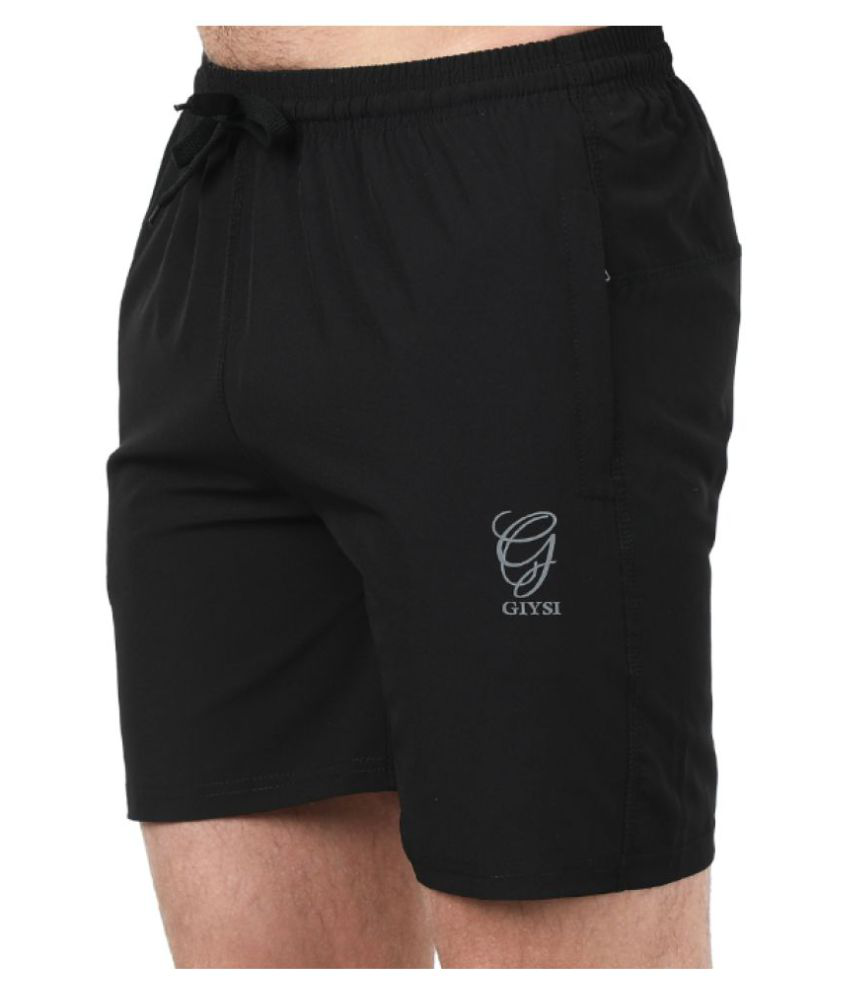     			GIYSI Black Polyester Lycra Men's Shorts