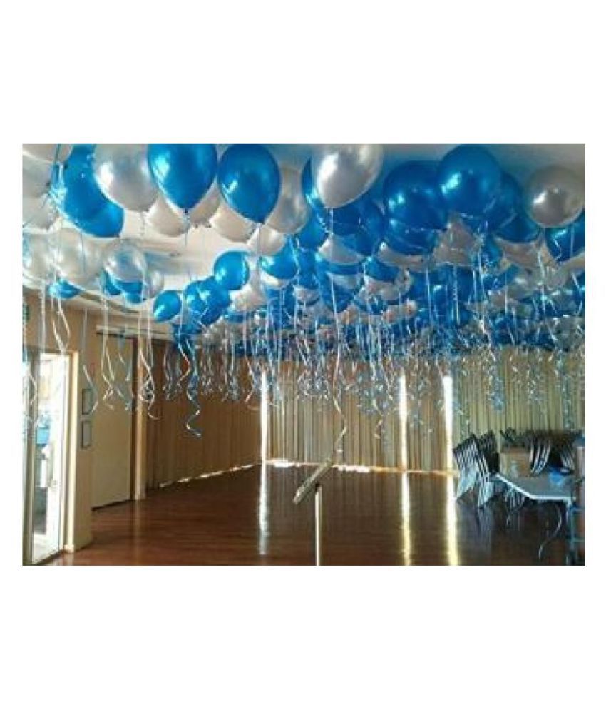     			GNGS Pack of 100 (Blue & Silver) Party Balloons for Decorations