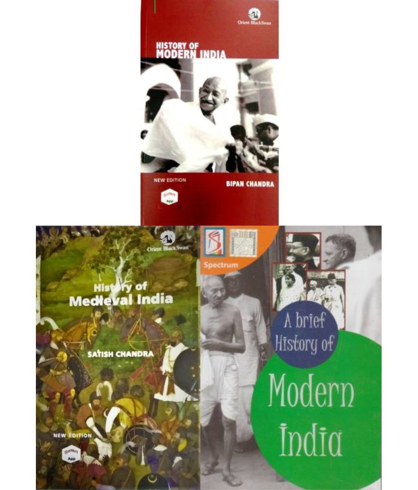     			SET OF 3 BOOKS (A Brief History of Modern India Spectrum ) (History of Medieval India ) (History Of Modern India new)