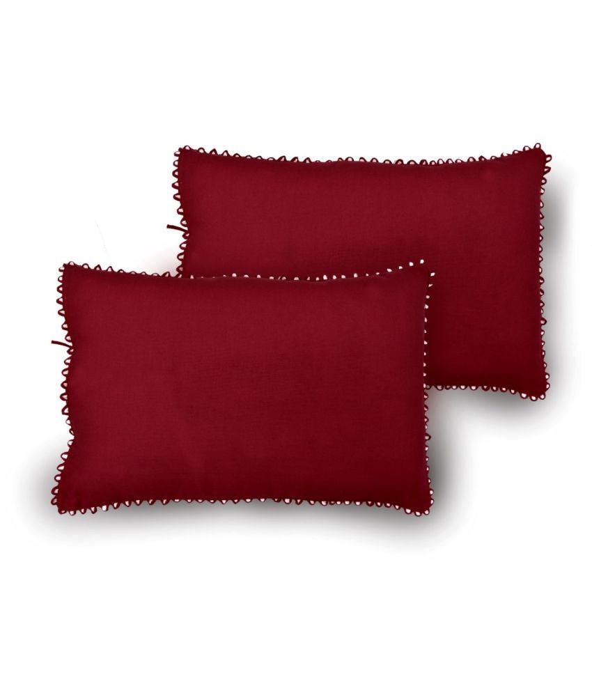     			Jinaya's Pack of 2 Maroon Pillow Cover