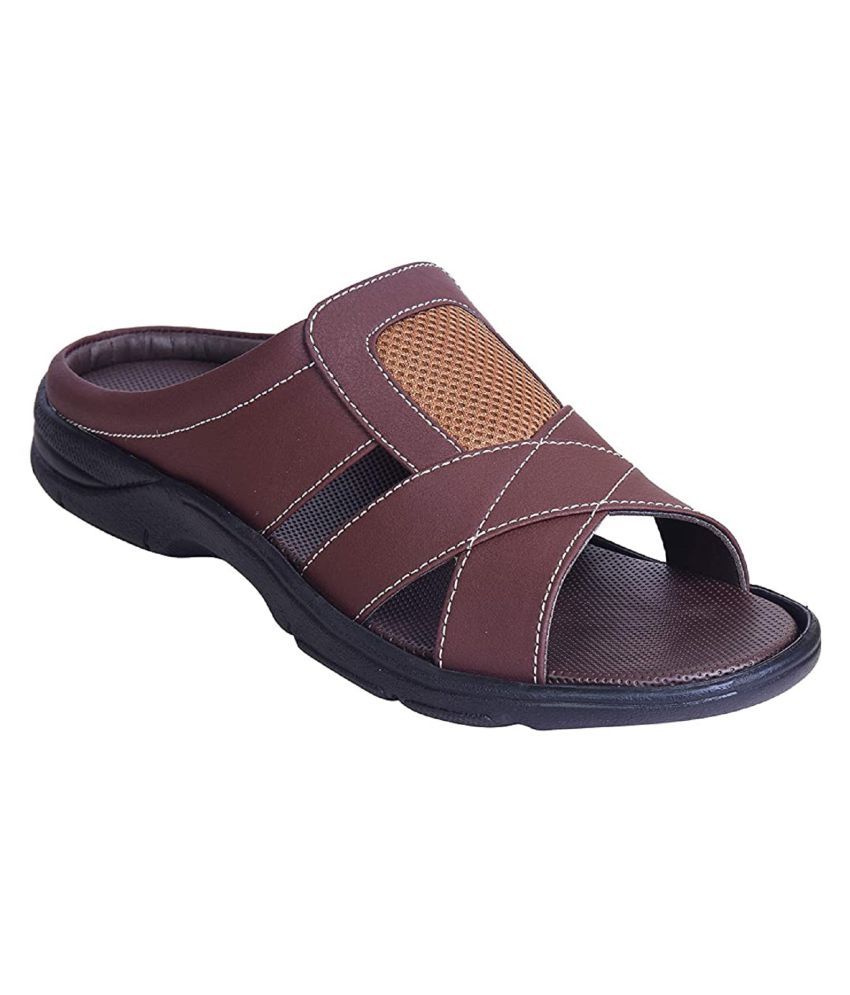     			Ajanta - Brown Men's Leather Slipper