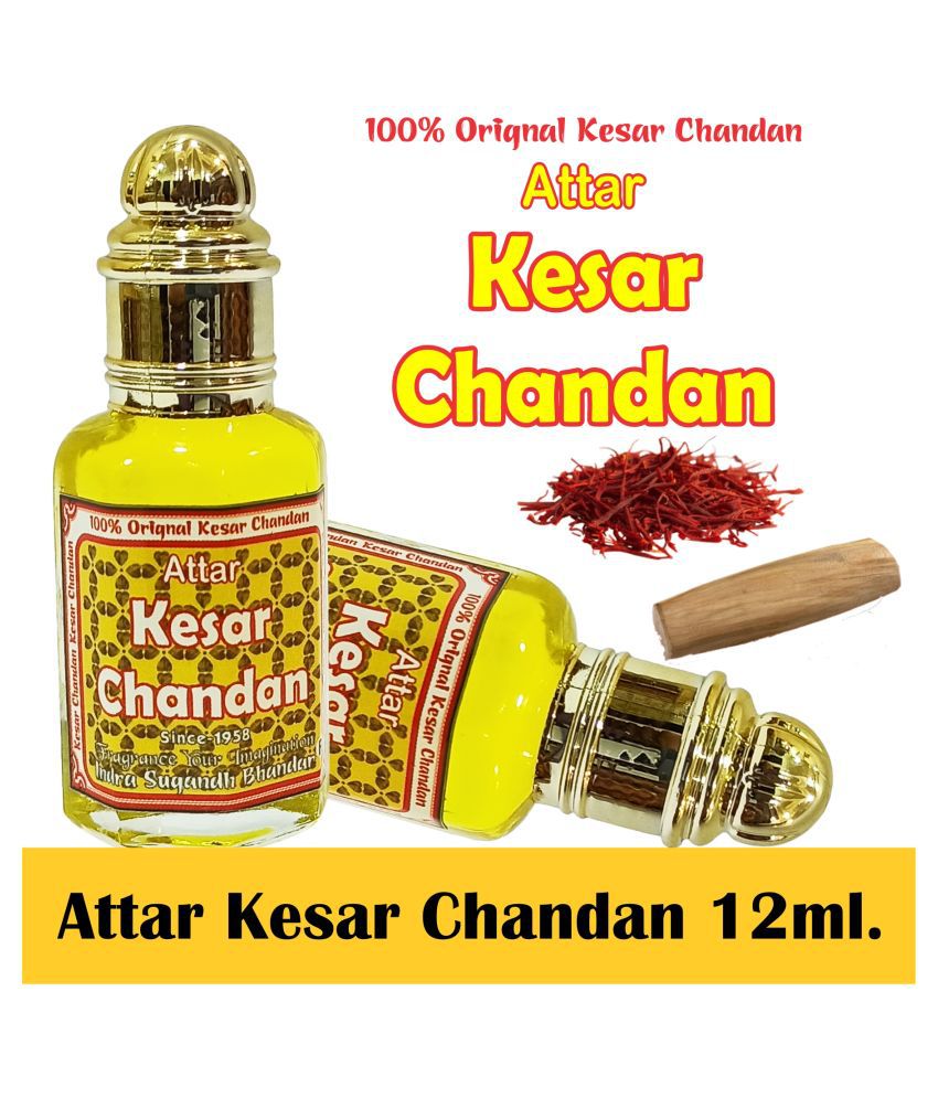     			INDRA SUGANDH BHANDAR Attar For Men|Women Kesar Chandan Perfume To Relax & Refresh Your Mind Original Saffron Sandal Long Lasting Fragrance 12ml Rollon Pack