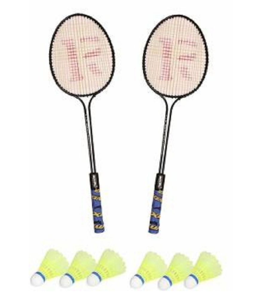 A1VK Green Badminton Raquet with 6 Shuttlecocks: Buy Online at Best ...