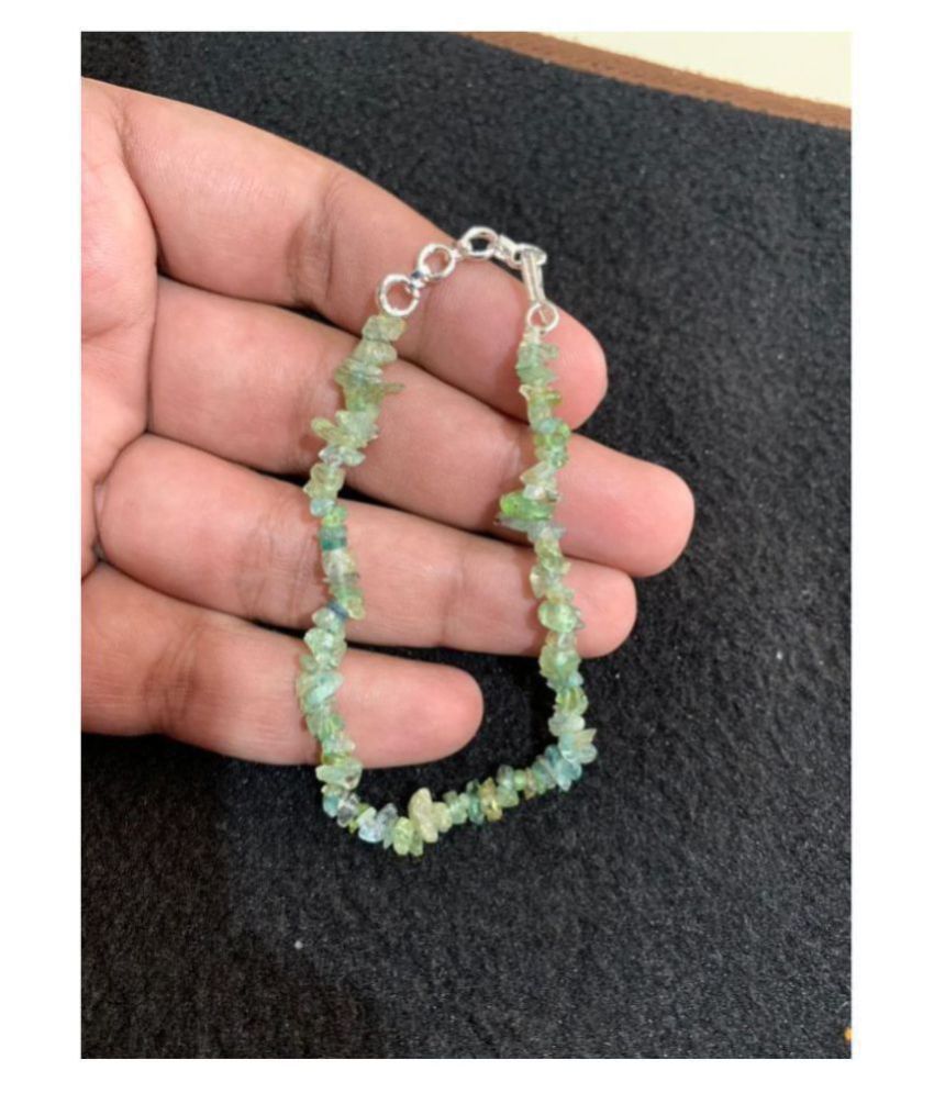     			Green Prehnite Natural Agate Stone Chip Bracelet