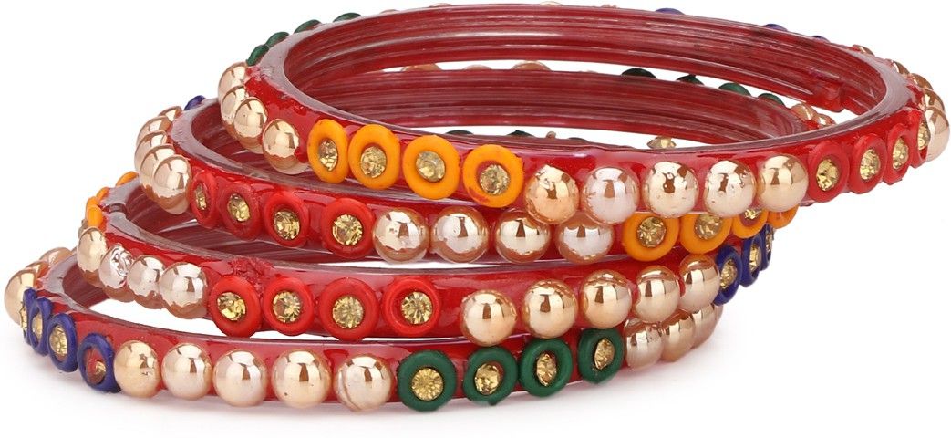     			Somil Designer Set Of Bangle For Party And Daily Use, Glass, Ornamented-DK153