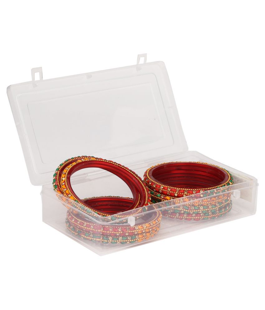     			Somil Designer Set Of Bangle For Party And Daily Use, Glass, Ornamented-DK285
