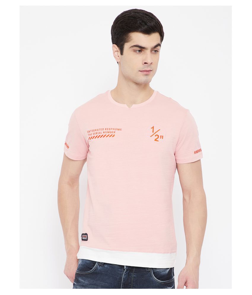     			Duke Cotton Blend Orange Printed T-Shirt