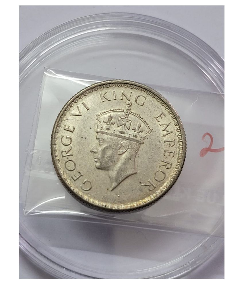     			George VI Half Rupee 1940 Silver Coin UNC