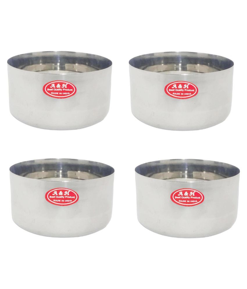     			A & H ENTERPRISES 4 Pcs Stainless Steel Cereal Bowl 200 mL
