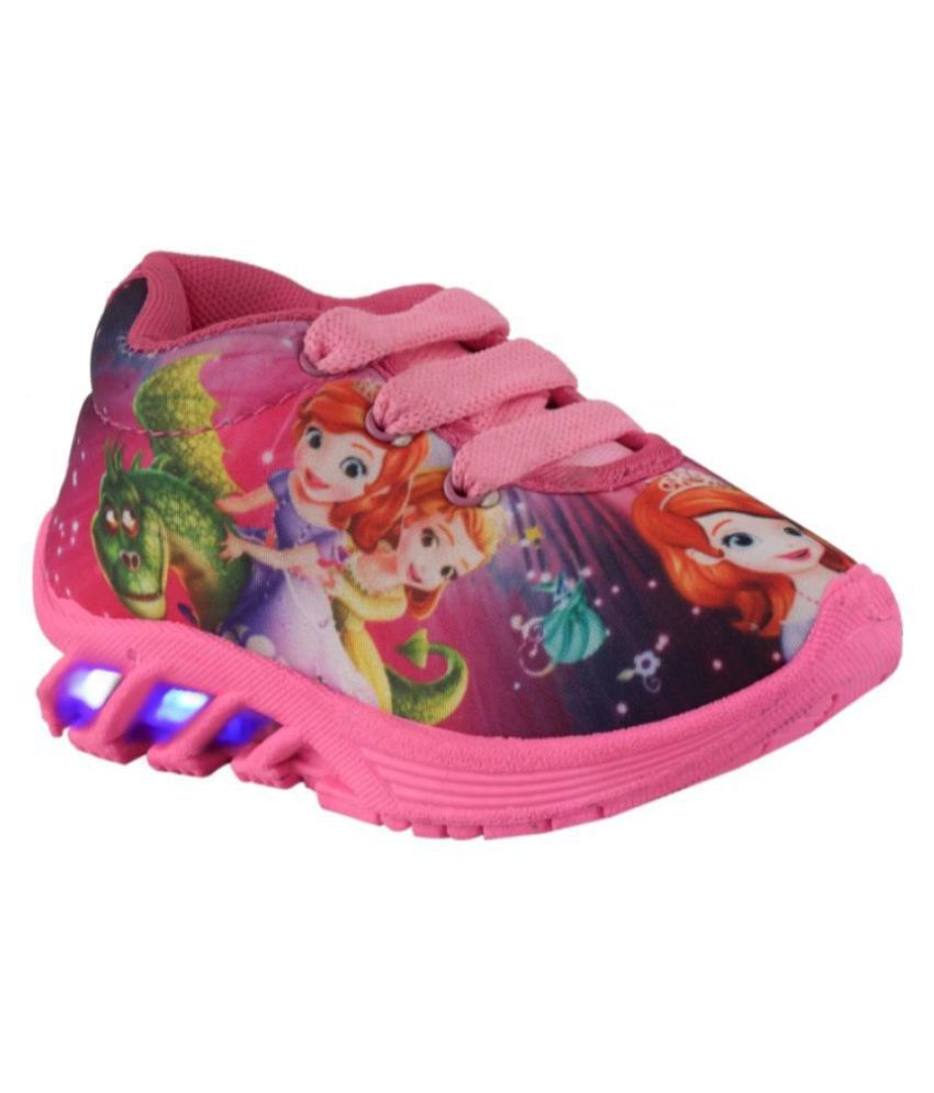    			BUNNIES Baby Girls LED Leight Indian Walking Shoes (1 Years to 5 Years)