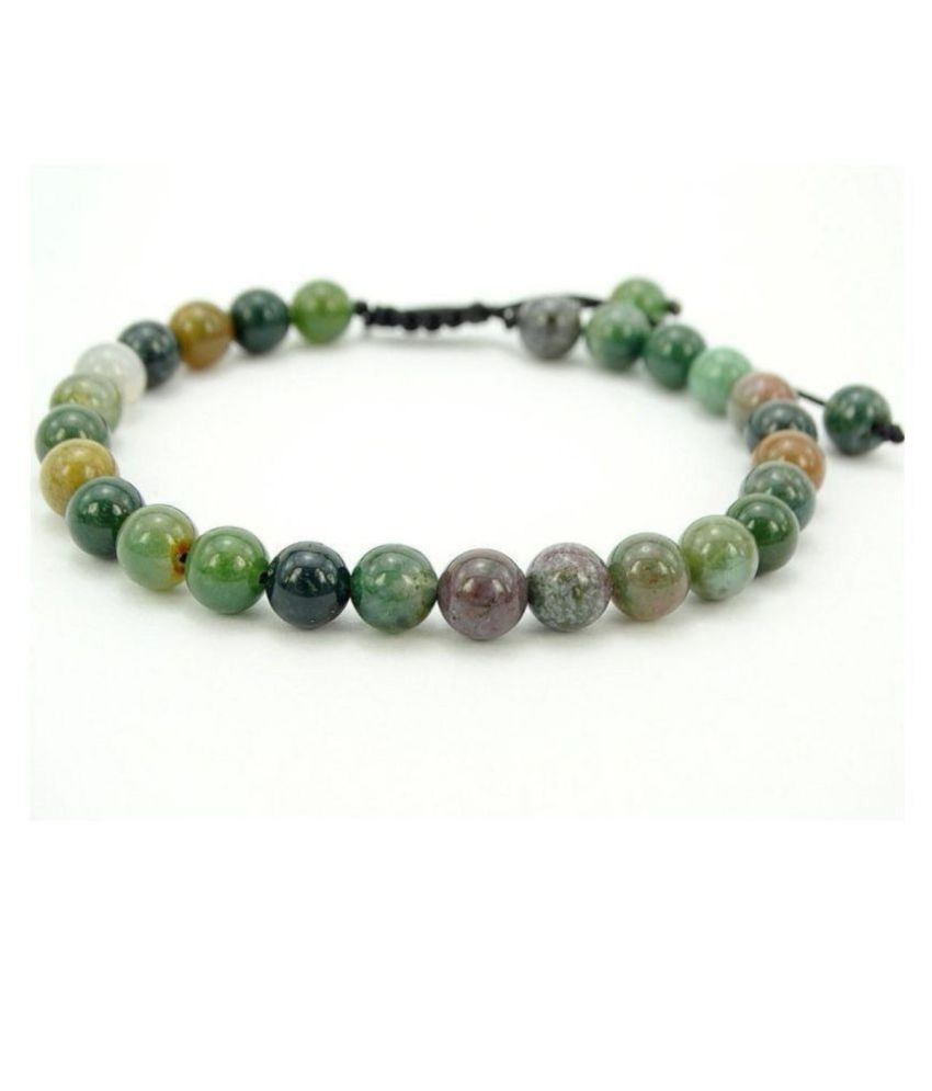     			8mm Green Indian Agate Natural Agate Stone Bracelet