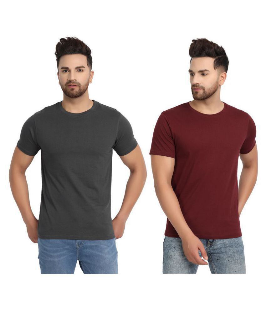     			ESPARTO Cotton Wine Solids T-Shirt