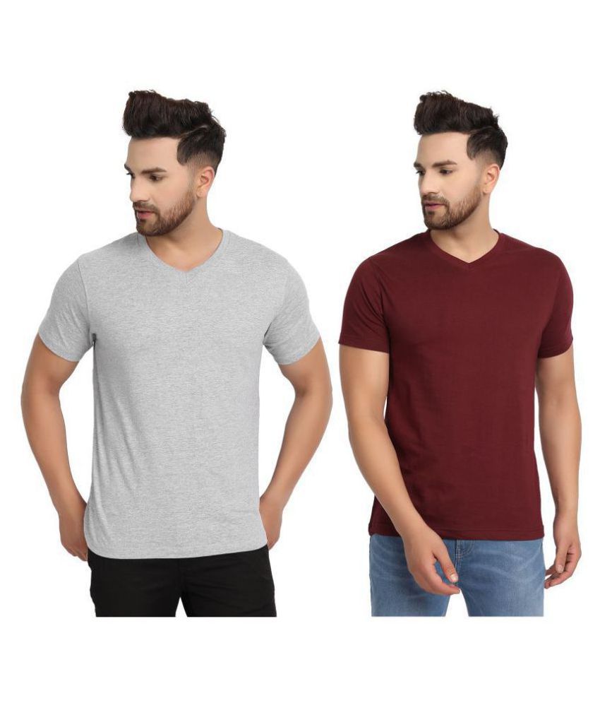     			ESPARTO - Wine Cotton Regular Fit Men's T-Shirt ( Pack of 2 )