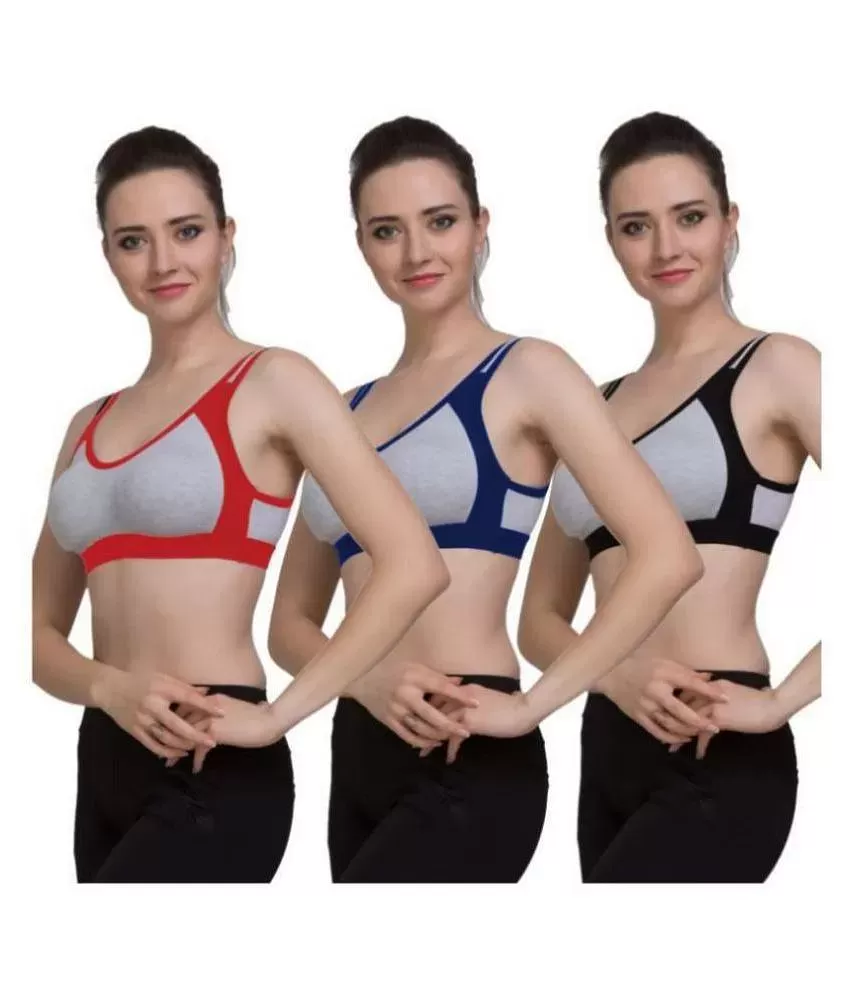 Solid Polyester Slim Fit Womens Sports Bra