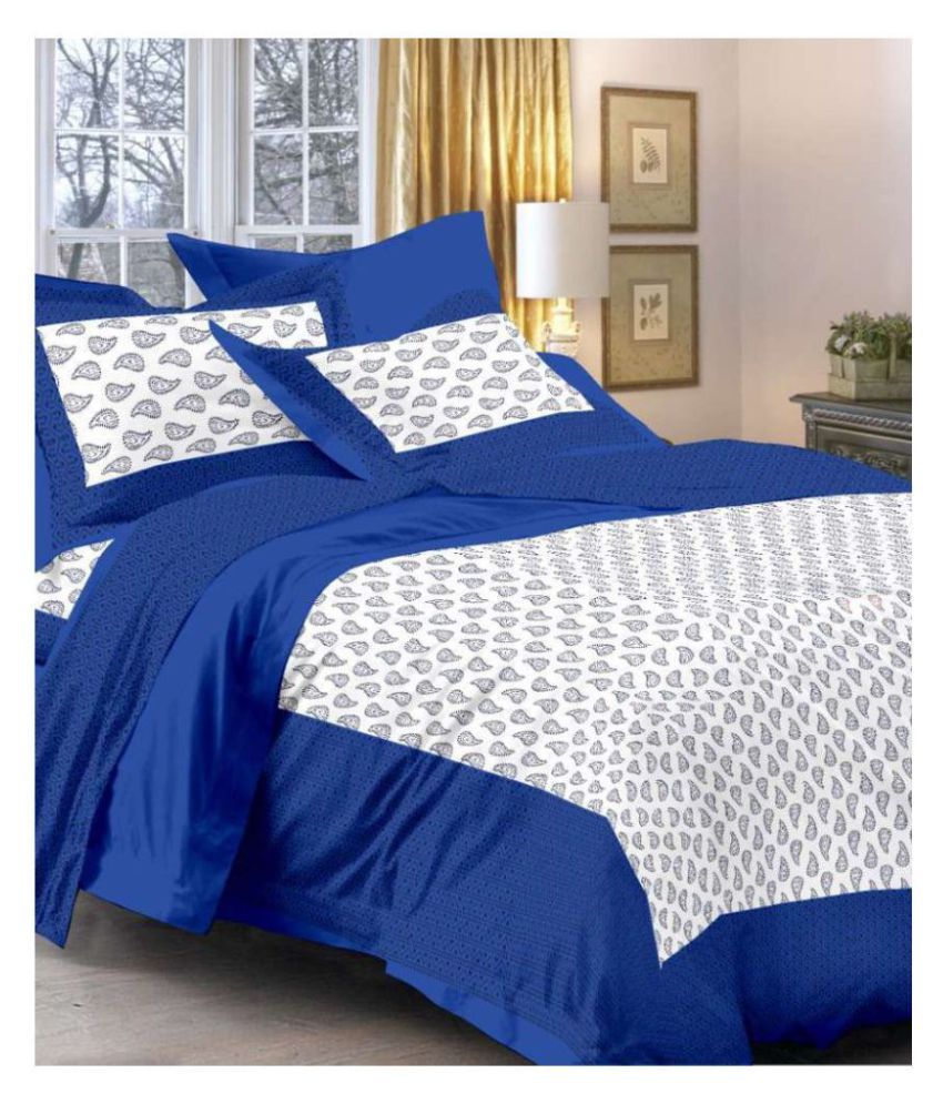     			Uniqchoice - Assorted Cotton Double Bedsheet with 2 Pillow Covers