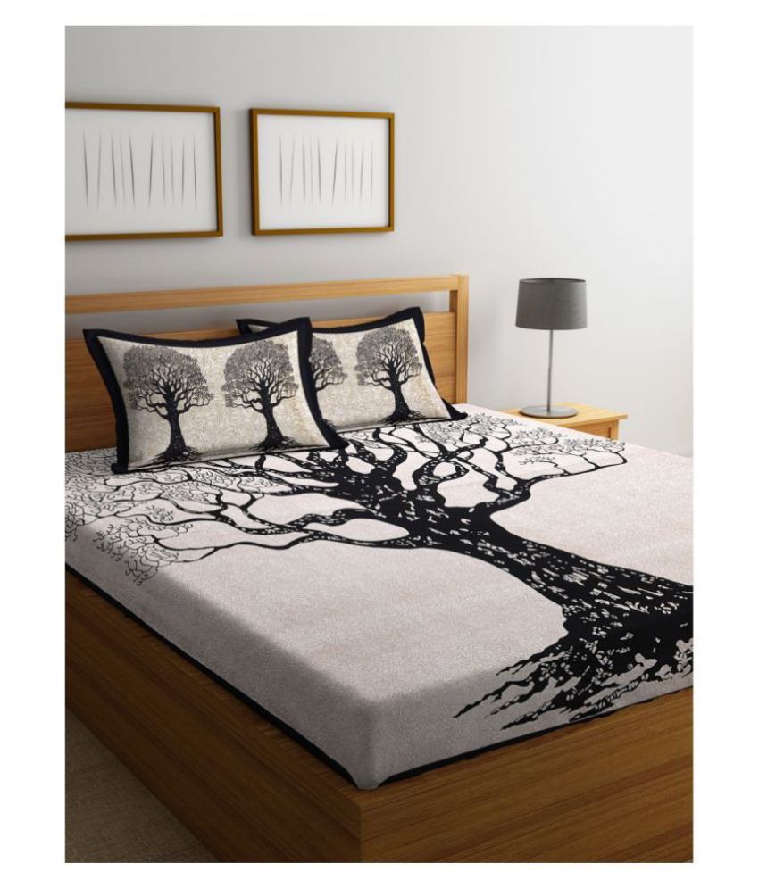     			Uniqchoice Cotton Double Bedsheet with 2 Pillow Covers ( 240 cm x 215 cm )