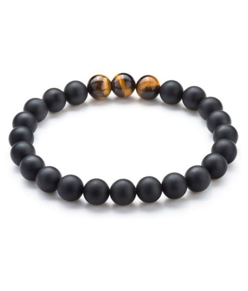     			8 mm black and brown Matte Tiger Eye Natural Agate Stone bracelet