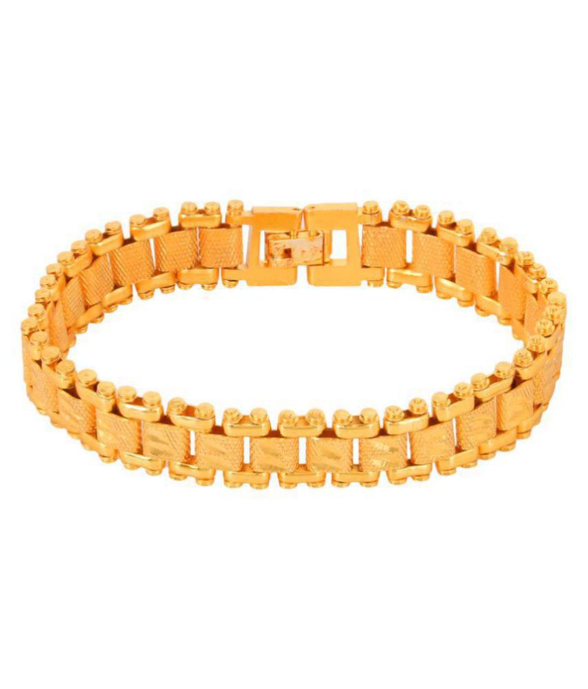 Jewar Mandi Gold Plated  8.5 Inch Bracelet For Men's
