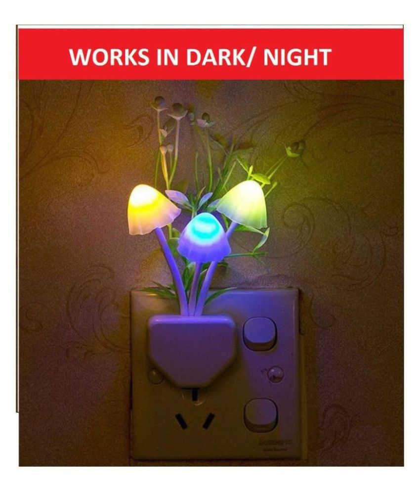 HOT Utility Rainbow Color Mushroom LED Night-light Energy Saving Sensor Lamp 