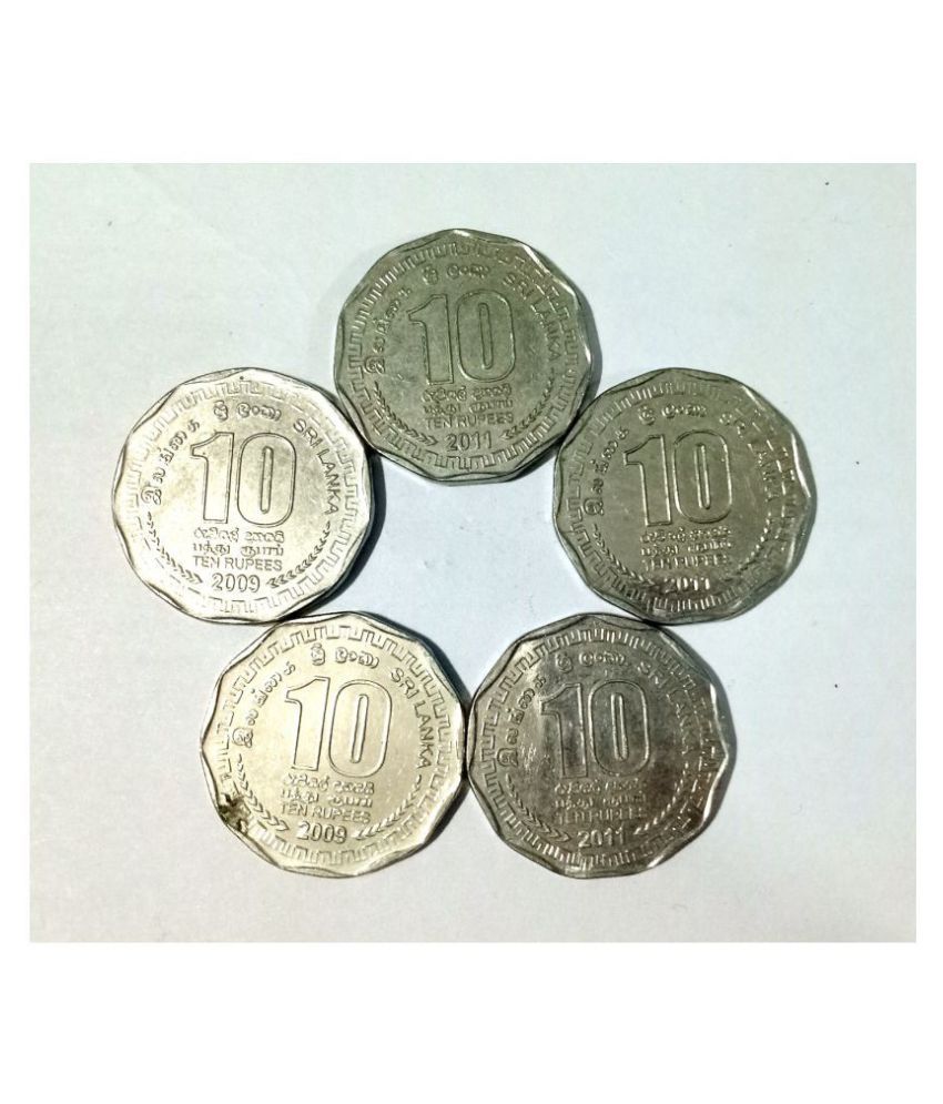     			SRILANKA 10 RU FIVE COIN SET IN GOOD CONDITION