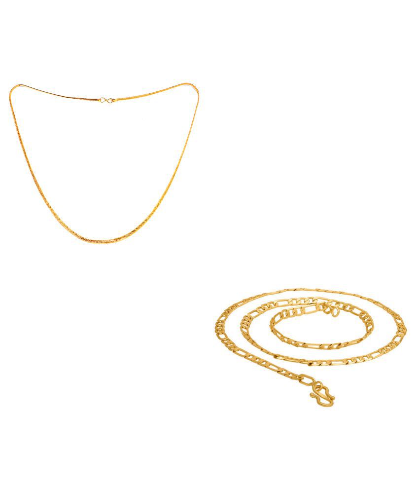     			Shankhraj Mall Gold Plated Mens Women Necklace Chain combo-100320