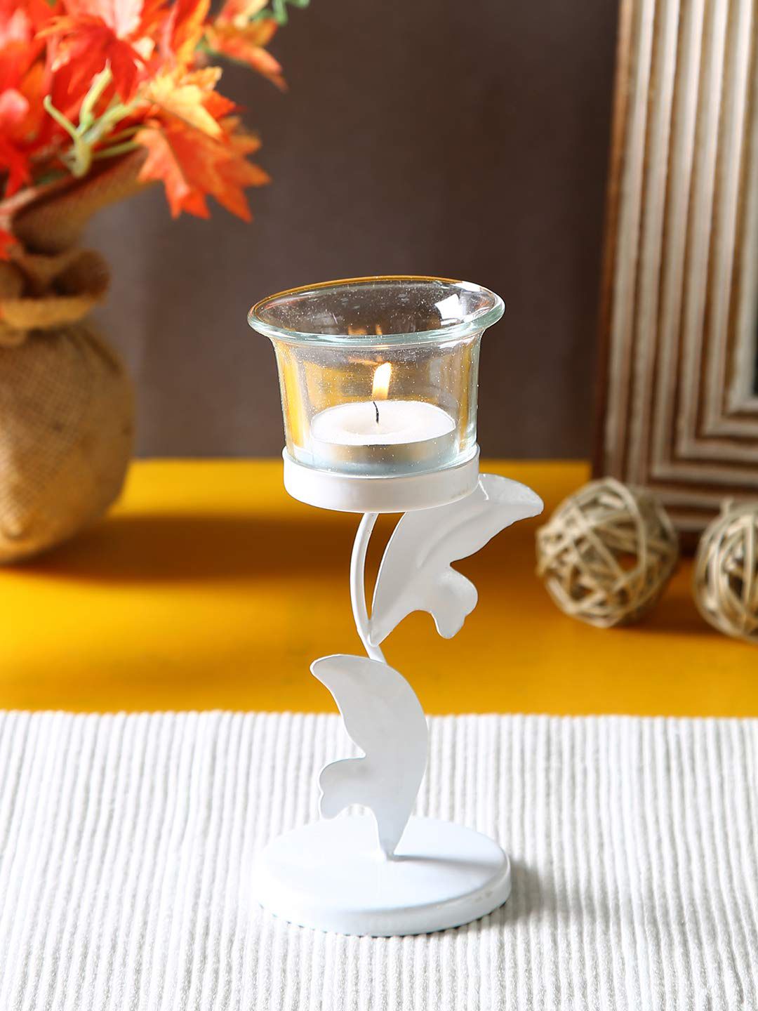     			Hosley White Table Top Metal Tea Light Holder - Pack of 1