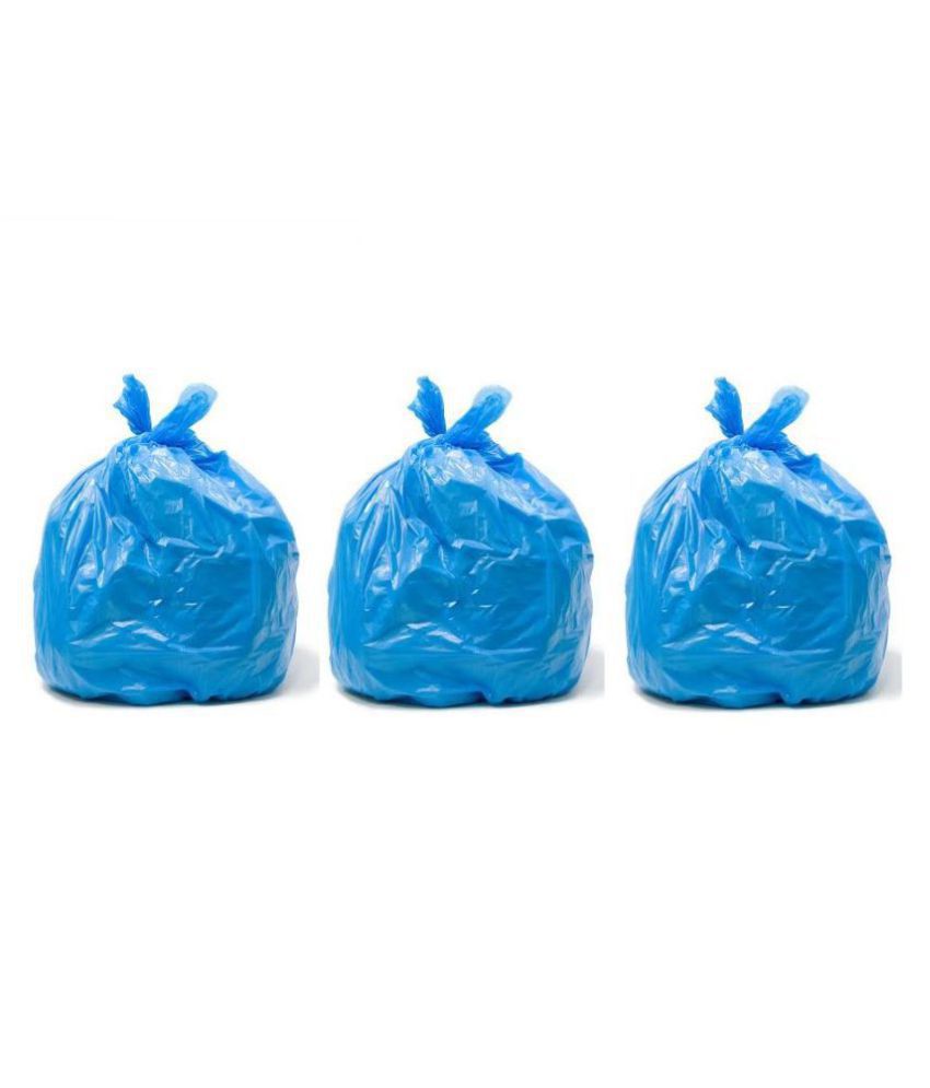     			Clean India -3 Pack of Blue Garbage Bags - 19X21 | 3 Packs of 30 Pcs - 90 Pcs | Blue Medium Disposable Dustbin Bags for Dry Waste
