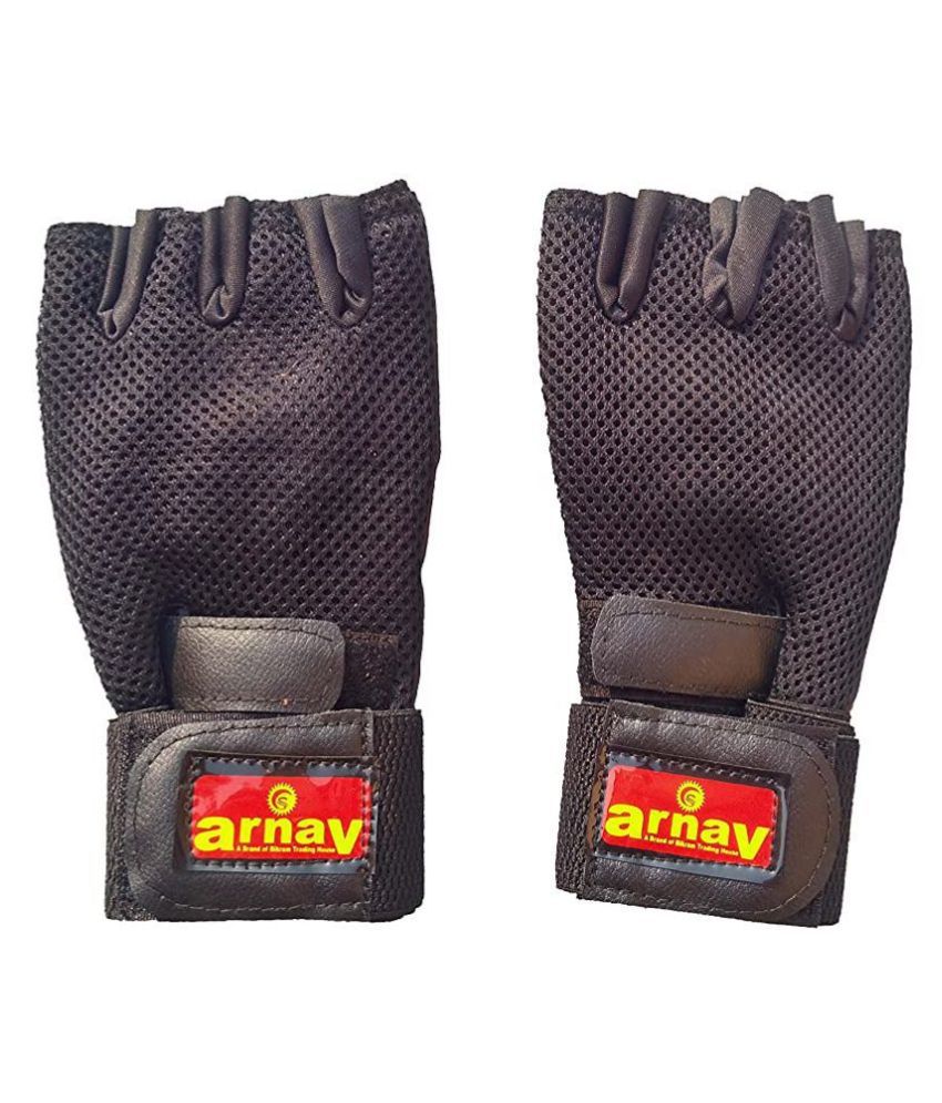 arnav® Leather Gym Gloves Sports Gloves With Comfortable Mesh/Net