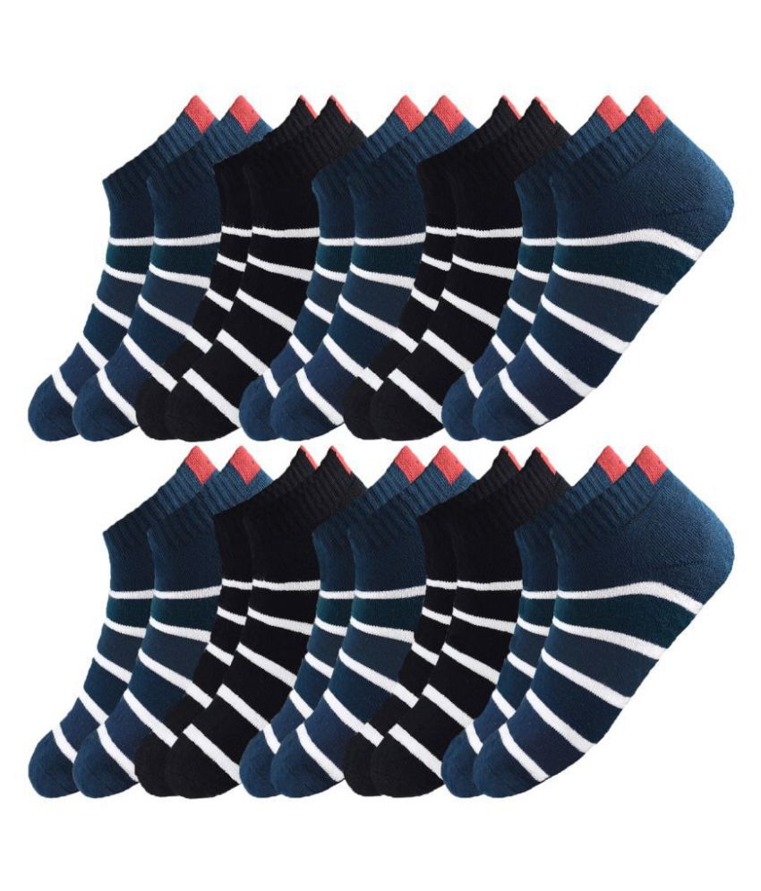     			hicode - Cotton Men's Striped Multicolor Ankle Length Socks ( Pack of 10 )