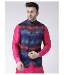 Hangup Blue Cotton Blend Nehru Jacket