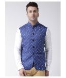 Hangup Blue Cotton Blend Nehru Jacket