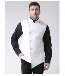 Hangup White Cotton Blend Nehru Jacket