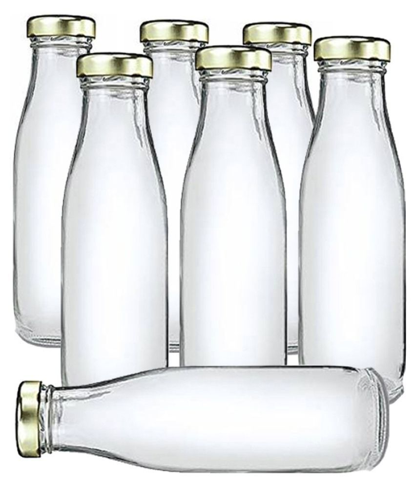     			Afast Glass Water Bottle, Transparent, Pack Of 7, 500 ml