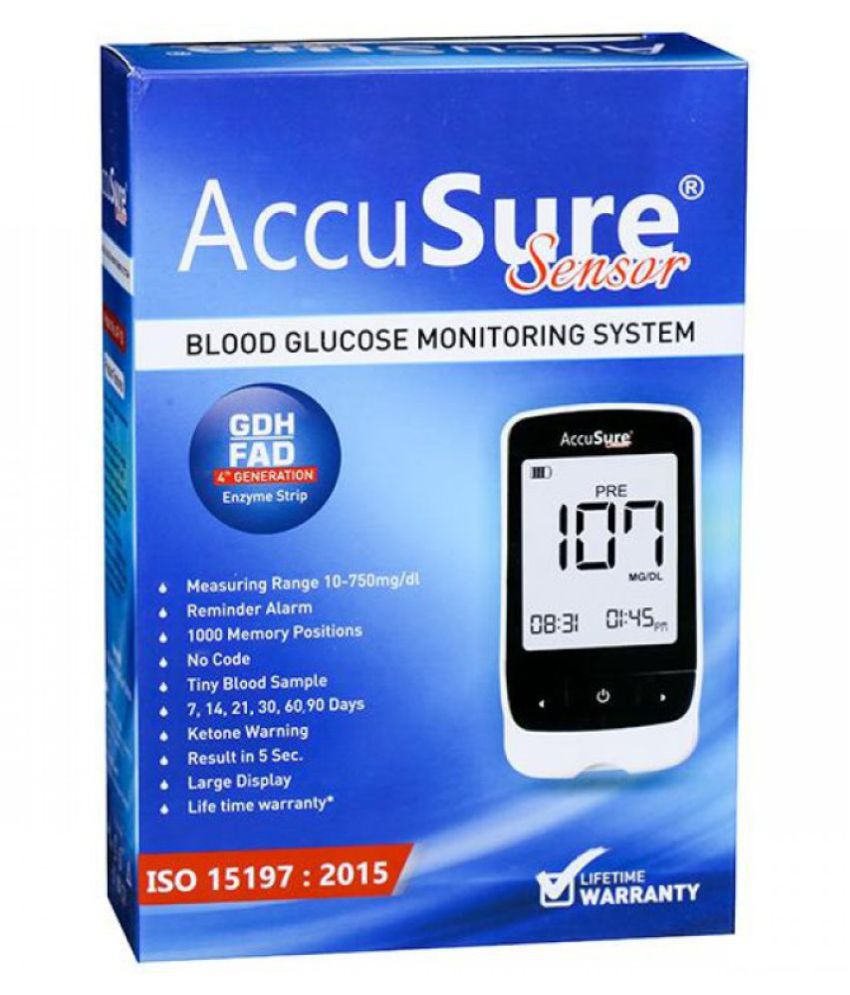     			Accusure Glucometer With 100 T Strips