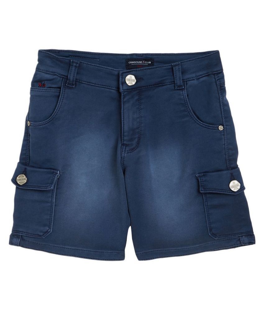 Crimsoune Club Boy's Blue Solid Shorts