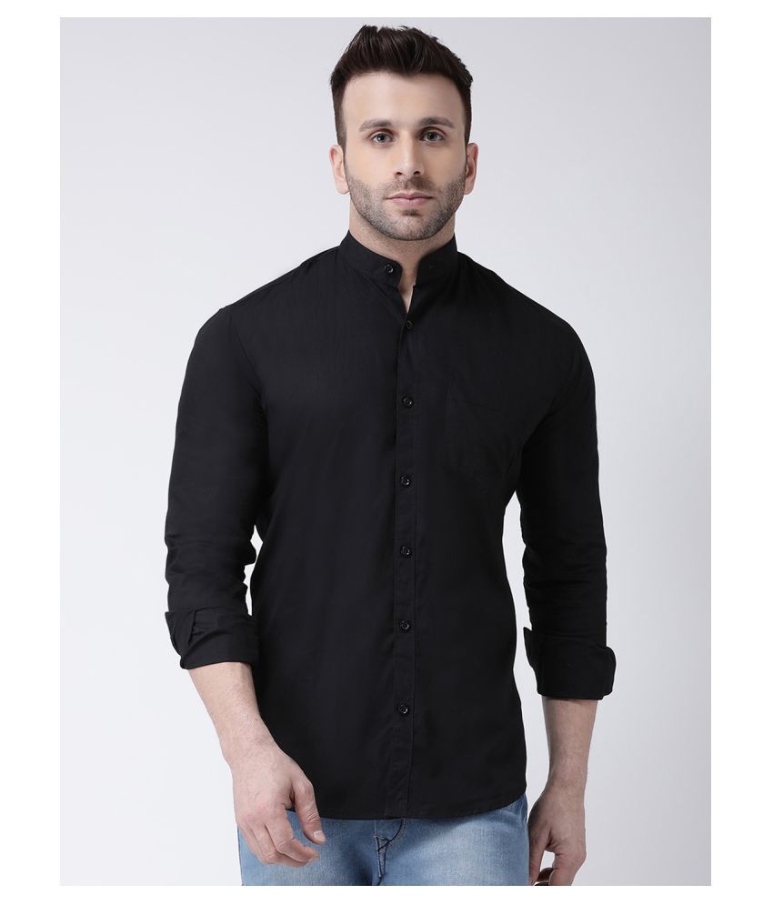     			Hangup Cotton Blend Black Shirt