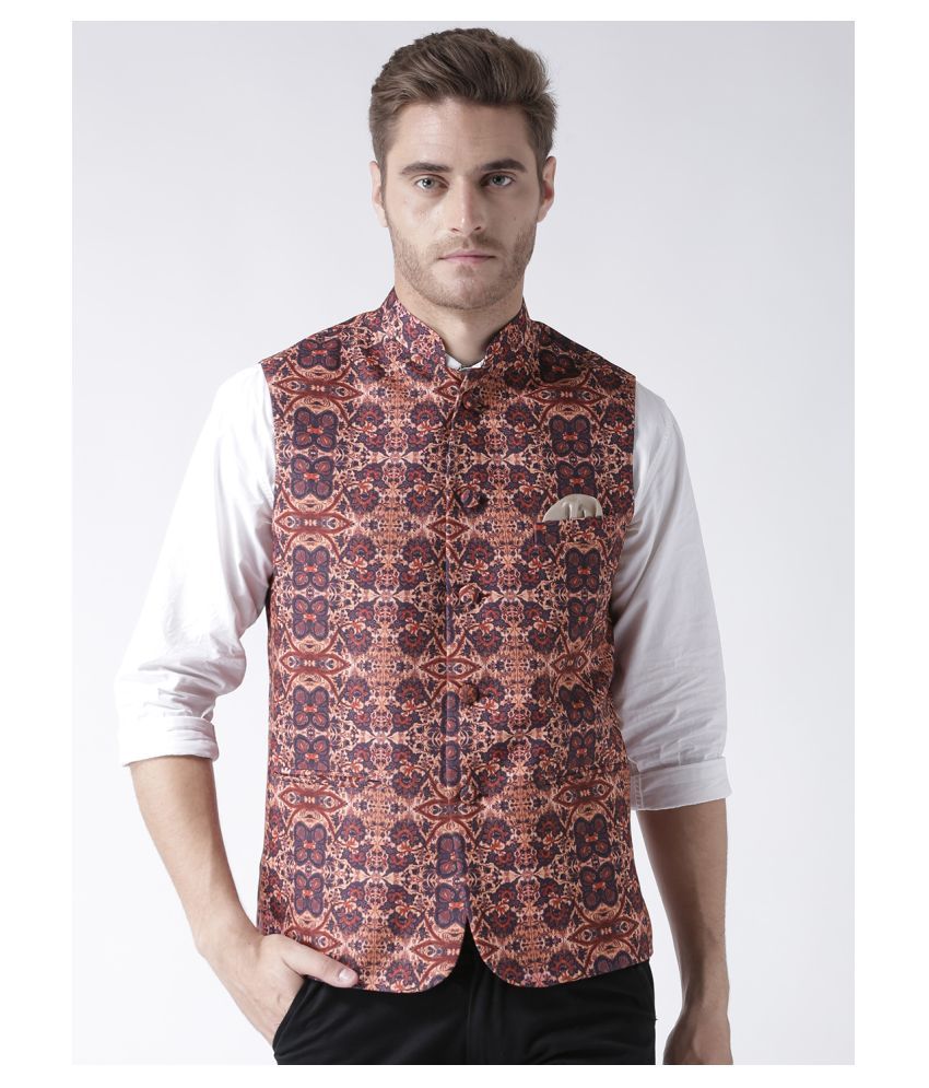     			Hangup Multi Cotton Blend Nehru Jacket