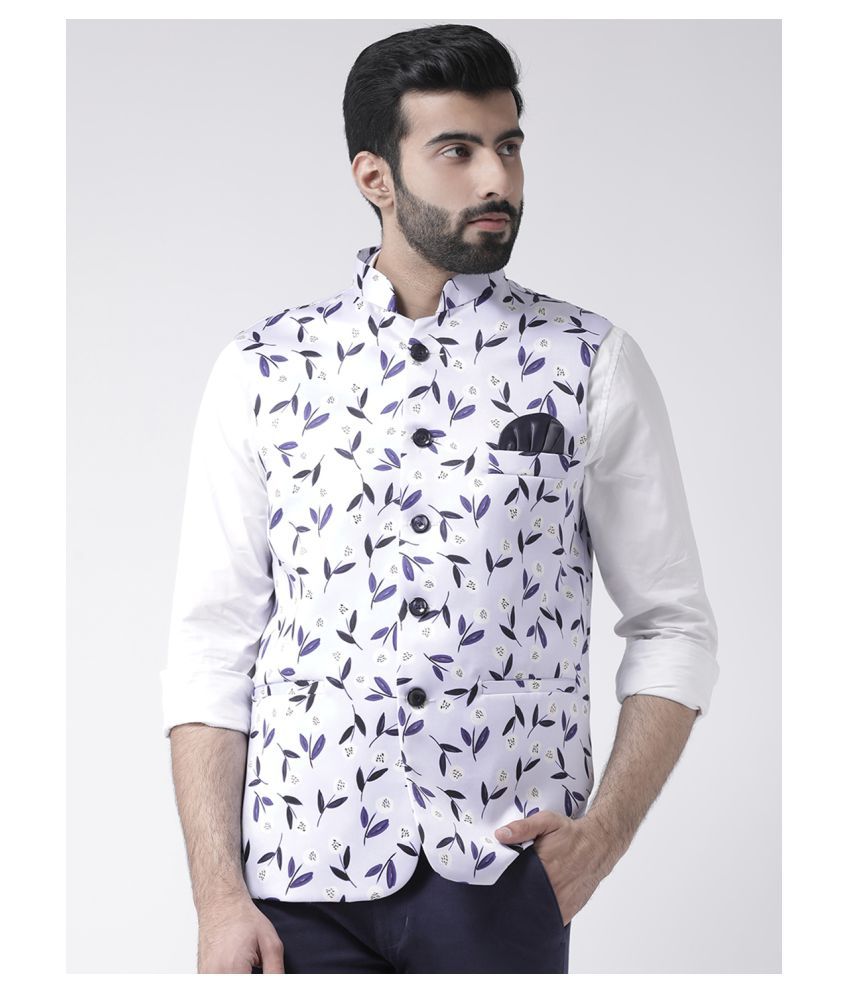     			Hangup Multi Cotton Blend Nehru Jacket