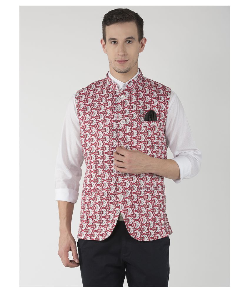     			Hangup Multi Cotton Blend Nehru Jacket