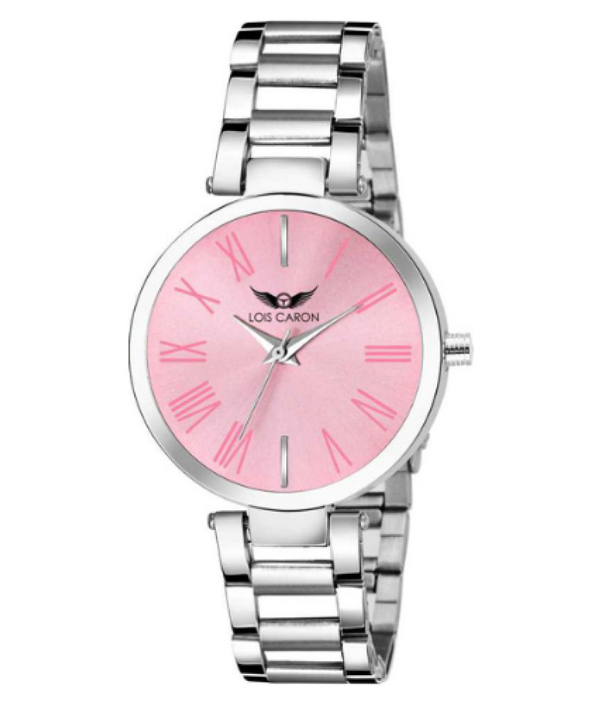 Lois Caron Stainless Steel Round Womens Watch