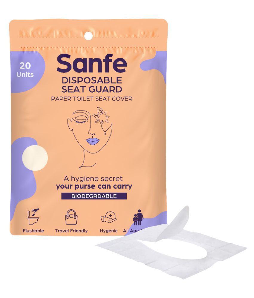     			Sanfe Seat Guard - Disposable, Biodegradable Toilet Seat Cover (Paper) - 20 units