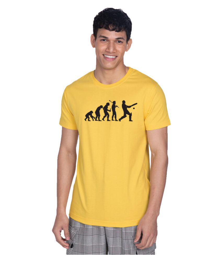    			DREAMKARTS - Yellow Cotton Regular Fit Men's T-Shirt ( Pack of 1 )
