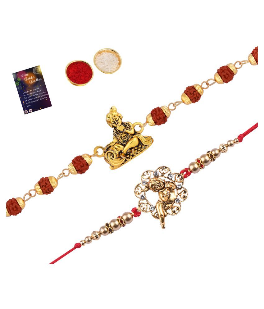     			Paola Rakhi  Rudraksh "Krishna"With  Stylish Classic  Look "BAL GOPAL"    Rakhi With Roli Chawal And  Greeting Card