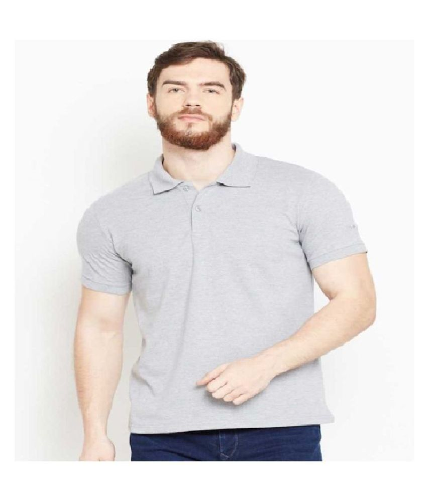     			ASAR Cotton Blend Grey Solids T-Shirt