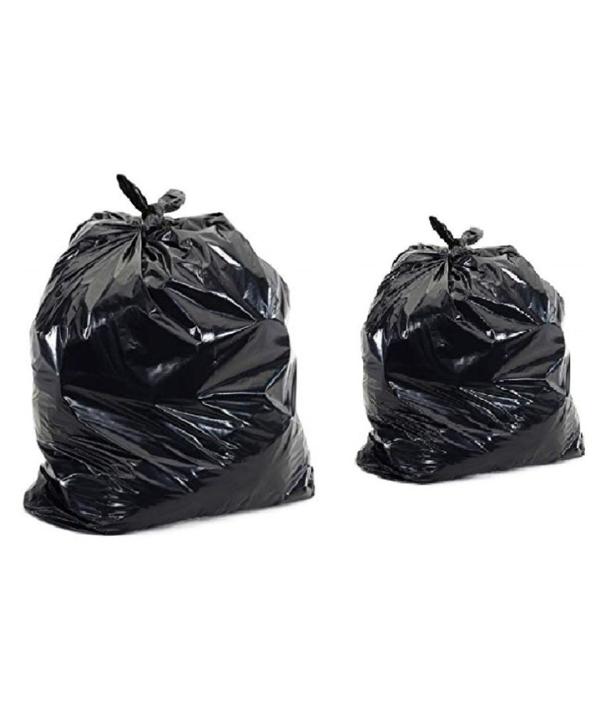     			Clean India- Medium 60 pcs Garbage Bags - 2 packs of 30 Pcs - 60 pcs - 19X21 Black Medium Disposable Garbage Trash Waste Dustbin Kitchen Bags